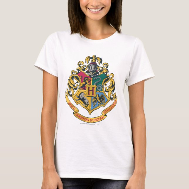 Harry Potter | Hogwarts Crest - Fullt Färg T Shirt (Framsida)