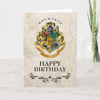 Harry Potter Hogwarts Crest Grattis på födelsedage Kort