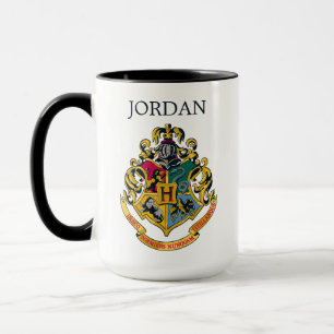 Harry Potter   Hogwarts Crest   Lägg till ditt nam Mugg