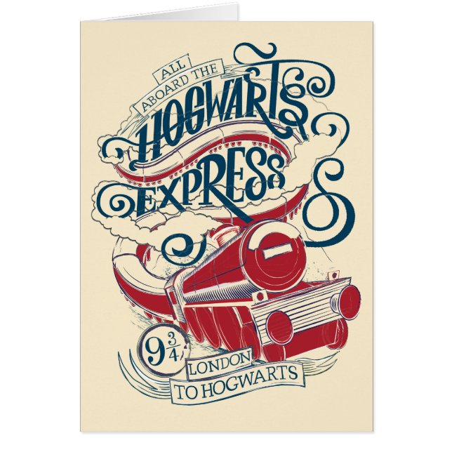 Harry Potter | Hogwarts Express-typografi Hälsningskort (Framsidan)