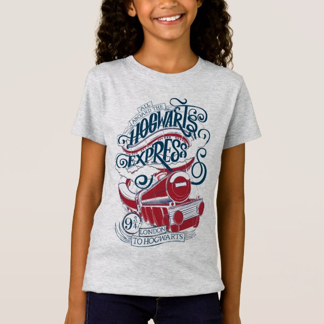 Harry Potter | Hogwarts Express typografi Tee Shirt (Framsida)