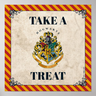 Harry Potter Hogwarts födelsedag Ta ett Treat teck Poster