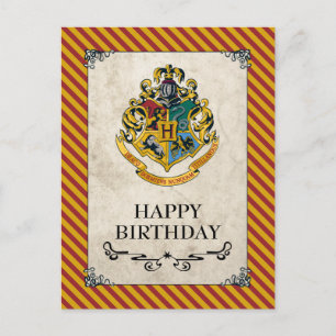Harry Potter   Hogwarts grattis på födelsedagen Vykort