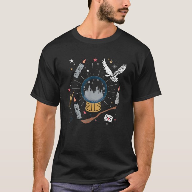 Harry Potter Hogwarts Holiday Snöglob Hedwig Jul T Shirt (Framsida)
