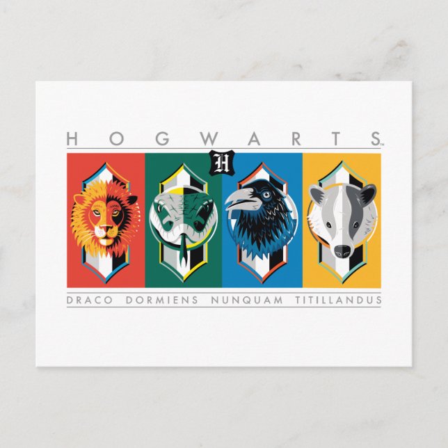 Harry Potter | HOGWARTS™ hus Sigils Vykort (Framsida)