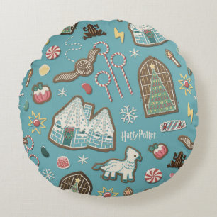 HARRY POTTER™ HOGWARTS™-julcookie Mönster Rund Kudde