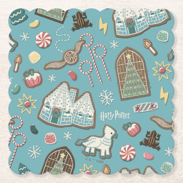 HARRY POTTER™ HOGWARTS™-julcookie Mönster Underlägg Papper (Framsida)