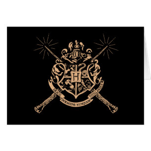 Harry Potter   Hogwarts korsade stavar vapensköld Hälsningskort