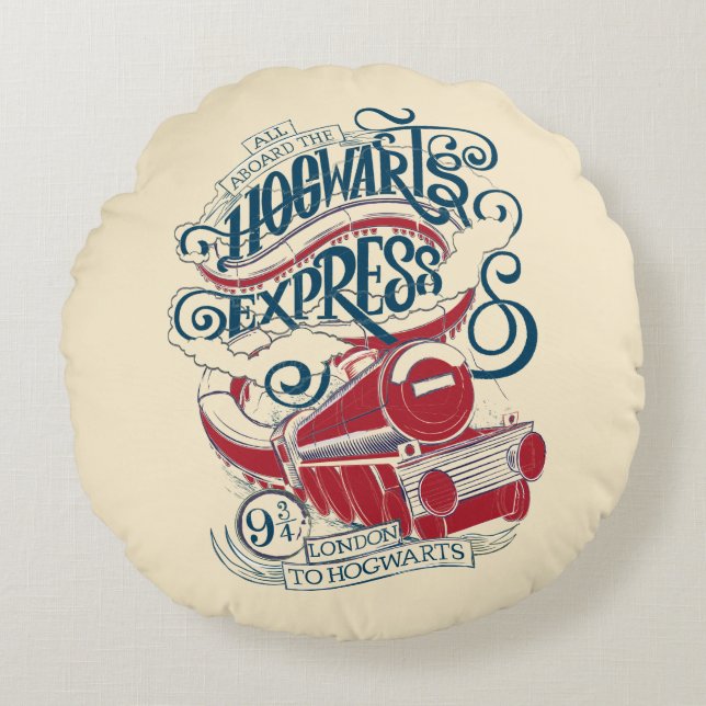 Harry Potter | Hogwarts uttrycklig typografi Rund Kudde (Framsidan)