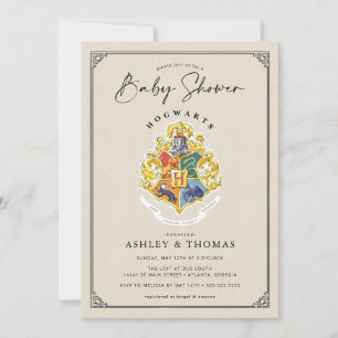 Harry Potter   Hogwarts vapen baby shower Inbjudningar