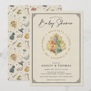 Harry Potter Hogwarts vapen baby shower Inbjudningar