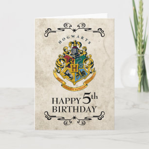 Harry Potter Hogwarts-vapen Glad 5-årsdag Kort