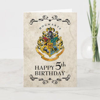 Harry Potter Hogwarts-vapen Glad 5-årsdag Kort