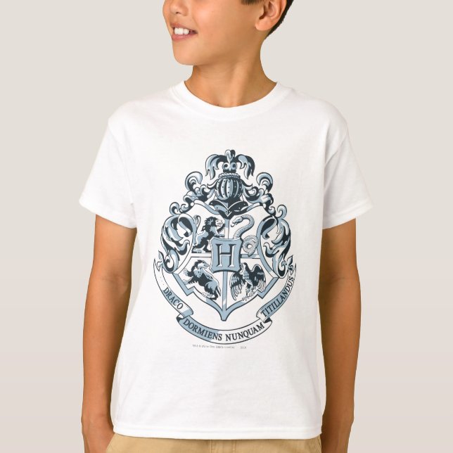 Harry Potter | Hogwarts vapensköld - blått Tee (Framsida)