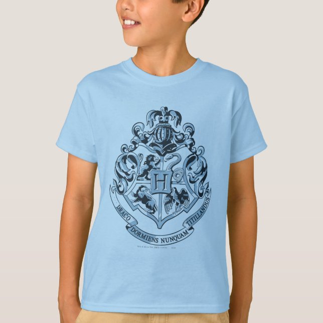 Harry Potter | Hogwarts vapensköld - blått Tee (Framsida)