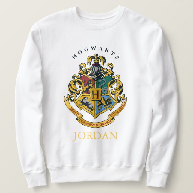 Harry Potter | Hogwarts vapensköld - Full färg Lång Ärmad Tröja (Design framsida)