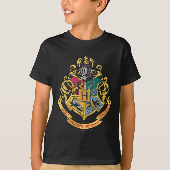 Harry Potter | Hogwarts vapensköld - full färg Tee Shirt (Framsida)