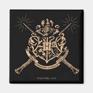 Harry Potter   Hogwarts-Vapensköld över Trollspön Magnet