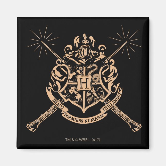Harry Potter | Hogwarts-Vapensköld över Trollspön Magnet (Framsidan)