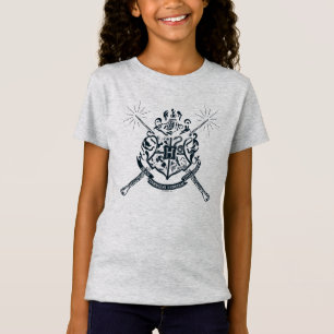 Harry Potter Hogwarts-Vapensköld över Trollspön T-shirt