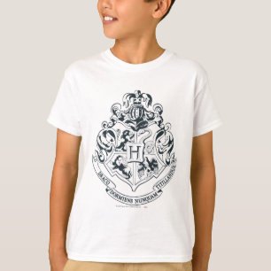 Harry Potter Hogwarts vapensköld - Svart och Vit Tee