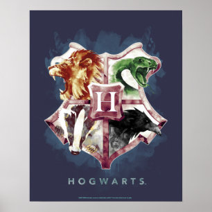 Harry Potter   HOGWARTS™ Vapensköld Vattenfärg Poster