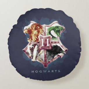 Harry Potter   HOGWARTS™ vapensköldvattenfärg Rund Kudde