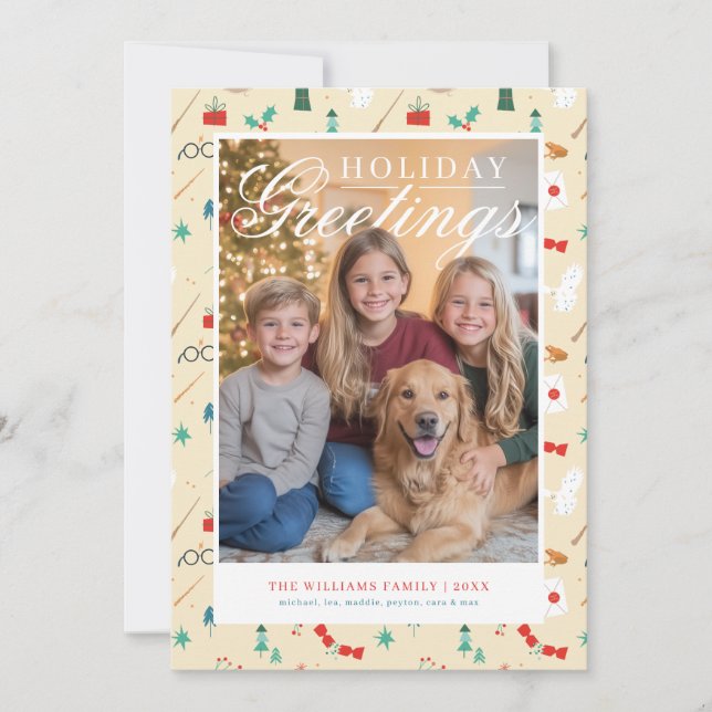 Harry Potter | Holiday Icon Pattern Julkort (Framsida)