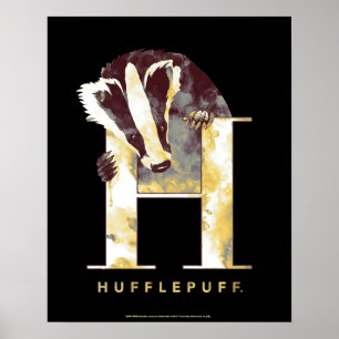 Harry Potter HUFFLEPUFF™ Badger Vattenfärg Poster