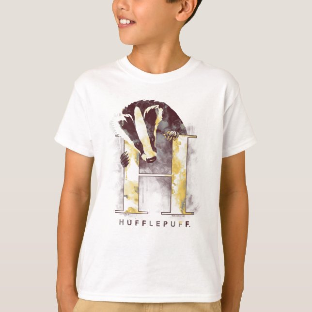 Harry Potter | HUFFLEPUFF™ Badger Vattenfärg T Shirt (Framsida)