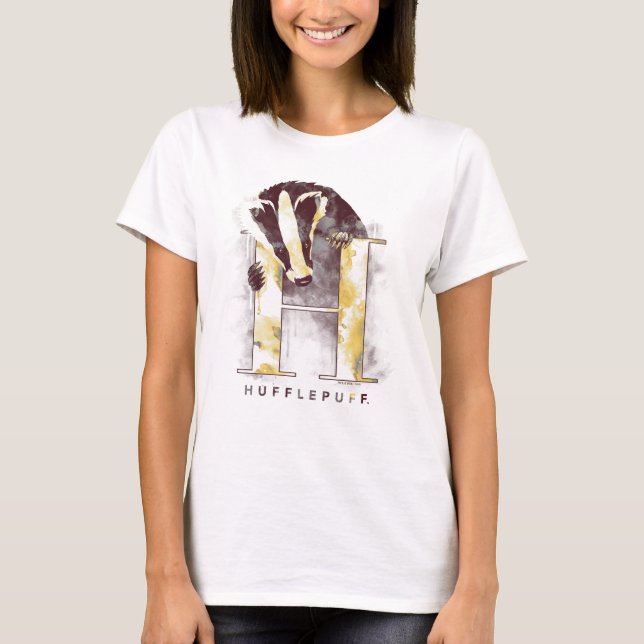 Harry Potter | HUFFLEPUFF™ Badger Vattenfärg Tee Shirt (Framsida)