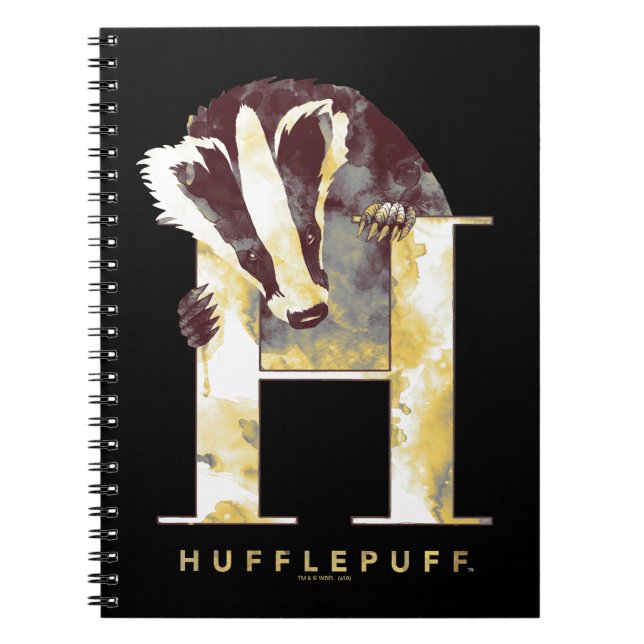 Harry Potter | HUFFLEPUFF™ Badger Watercolor Anteckningsbok (Framsidan)