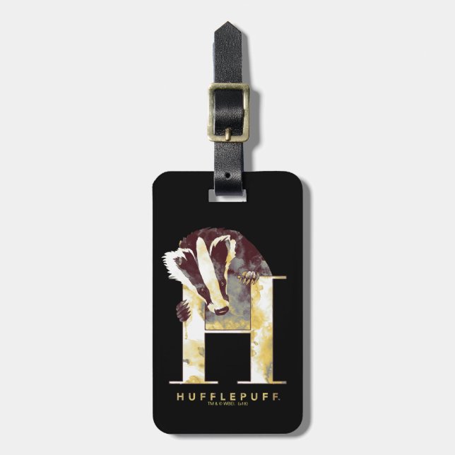 Harry Potter | HUFFLEPUFF™ Badger Watercolor Bagagebricka (Vertikal Framsida)
