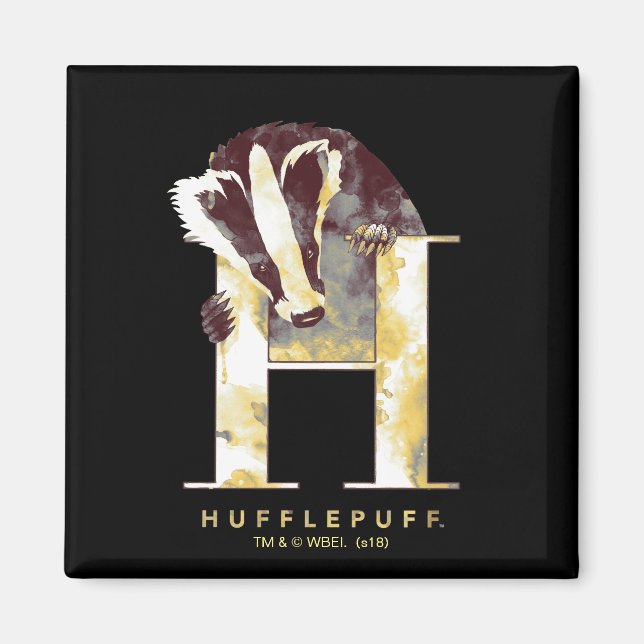 Harry Potter | HUFFLEPUFF™ Badger Watercolor Magnet (Framsidan)