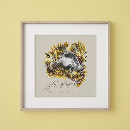 HARRY POTTER™ HUFFLEPUFF™  Blommig grafik Poster
