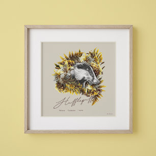HARRY POTTER™ HUFFLEPUFF™ Blommig grafik Poster