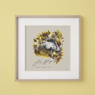 HARRY POTTER™ HUFFLEPUFF™ Blommig grafik Poster