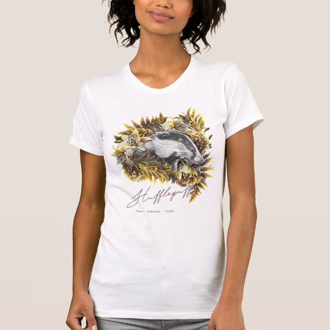 HARRY POTTER™ HUFFLEPUFF™ Blommig grafik T Shirt (Framsida)