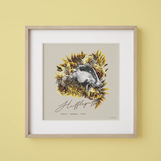 HARRY POTTER™ HUFFLEPUFF™ Blommigt Graphics Poster (Skapare uppladdad)