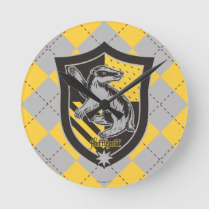 Harry Potter   Hufflepuff House Pride Vapensköld Rund Klocka