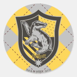 Harry Potter   Hufflepuff House Pride Vapensköld Runt Klistermärke