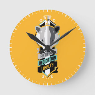 Harry Potter HUFFLEPUFF™ husdrag Sigil Rund Klocka