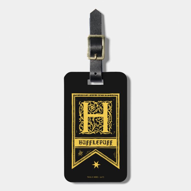 Harry Potter | Hufflepuff Monogram Banner Bagagebricka (Vertikal Framsida)