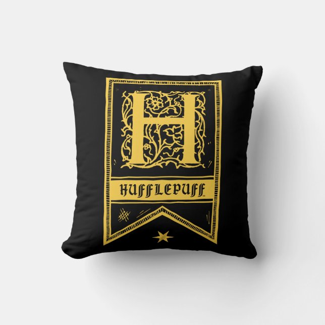 Harry Potter | Hufflepuff Monogram Banner Kudde (Framsida)