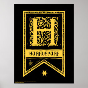 Harry Potter Hufflepuff Monogram Banner Poster