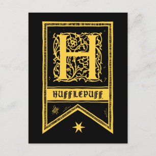 Harry Potter   Hufflepuff Monogram-banner Vykort