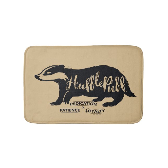 Harry Potter | HUFFLEPUFF™ Silhouette Typografi Badrumsmatta (Framsidan)