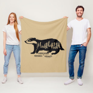 Harry Potter   HUFFLEPUFF™ Silhouette Typografi Fleecefilt