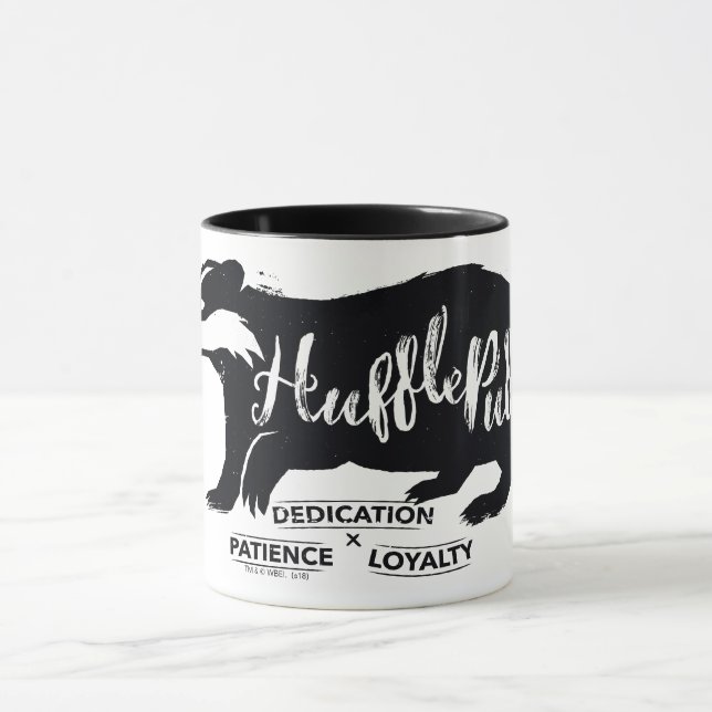 Harry Potter | HUFFLEPUFF™ Silhouettetypografi Mugg (Center)