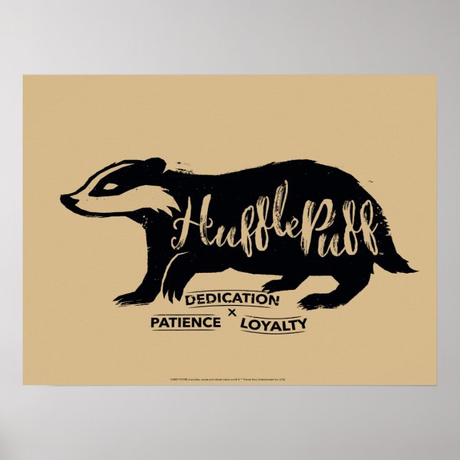 Harry Potter | HUFFLEPUFF™ Silhouettetypografi Poster (Framsidan)